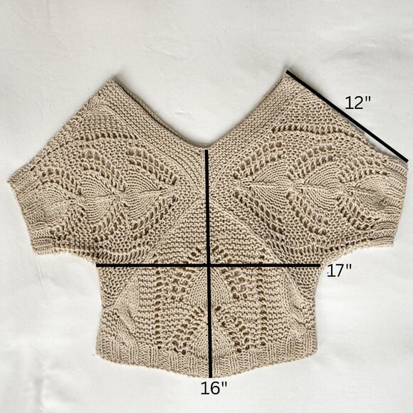 Vince Hand-Knit Linen Sweater Top – Natural Beige XXS - Picture 5 of 5
